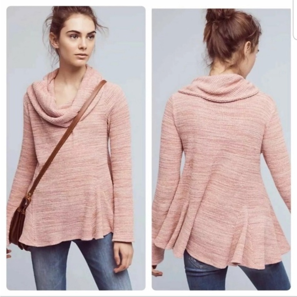 Anthropologie Postmark Maurisa cowl neck waffle knit top XL